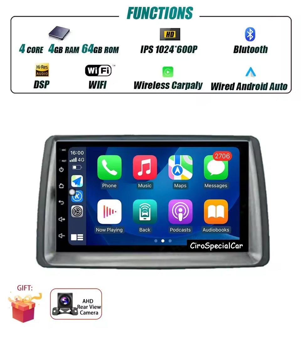 Kit Completo FIAT Panda 2003 - 2012 Autoradio Andoird 4/64 GB + Adattatore per 7"