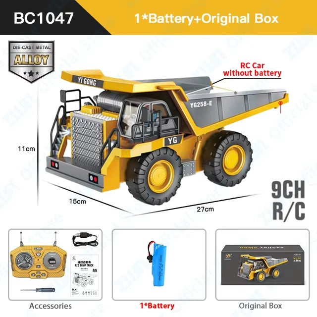Macchinari professionale Edili giocattoli, telecomando 2.4G escavatore dumper RC modello di plastica simulazione veicolo da costruzione per bambini
