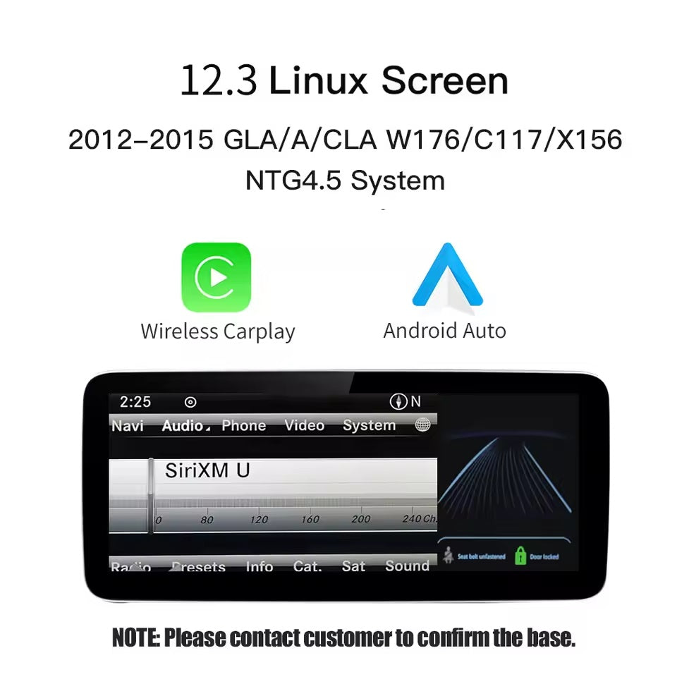 Autoradio CarPlay wireless Carplay/Android Auto da 12.3 '' / Kit Per Mercedes Benz GLA CLA GLC GLK ML W205 W176 C117  2012 - 2015