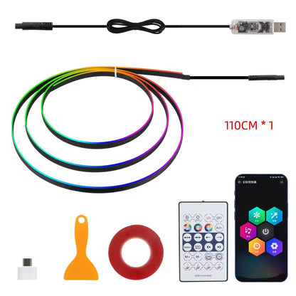 Z# Luci ambientali per auto sinfoniche universali LED interni RGB Streamer Lampada d'atmosfera USB APP Controllo remoto per Tesla Model 3 YSX