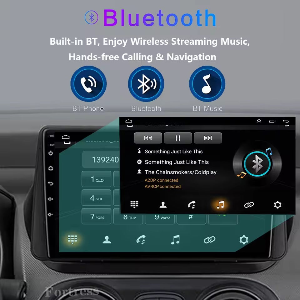Kit Fiat QUBO 2008 - 2015 / AUTORADIO ANDROID TOUCH 9" WIFI NAVIGATORE 4/64GB