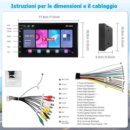 Autoradio 7 pollici Android 4/64GB con l'ultima versione 2025