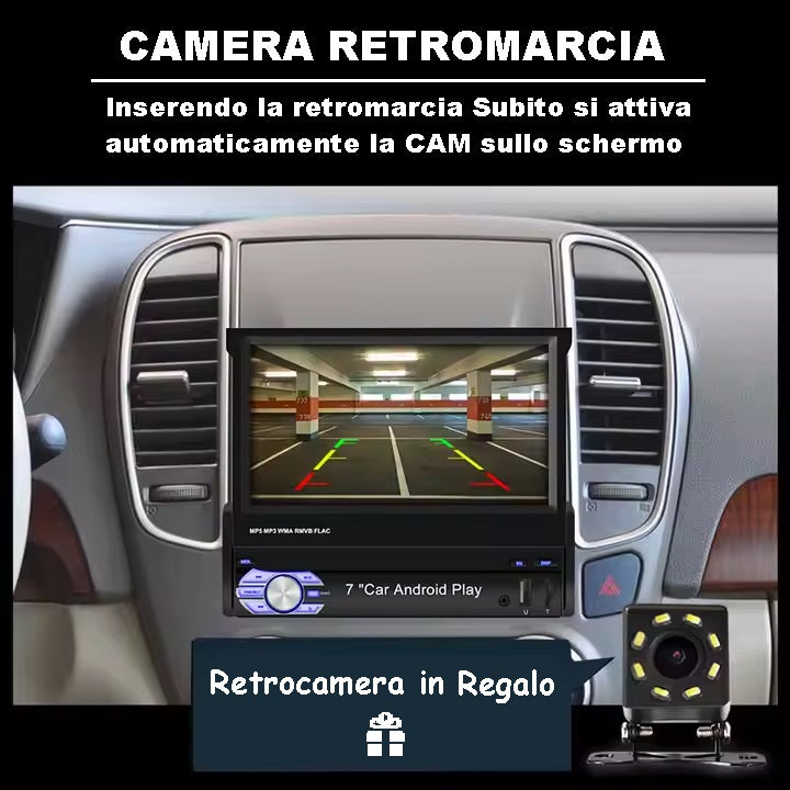Autoradio Andoird 1 DIN Con Display Touch a Scomparsa