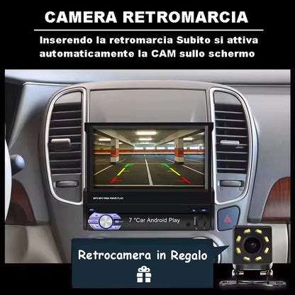 Autoradio Andoird 1 DIN Con Display Touch a Scomparsa