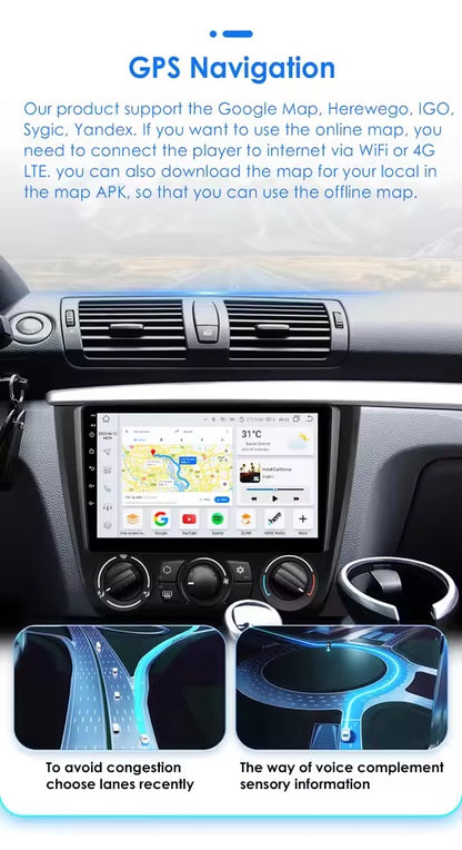 Android 13 autoradio multimediale  per BMW serie 1  E87 2004 - 2011  lettore Video GPS 4G Navi Carplay DSP