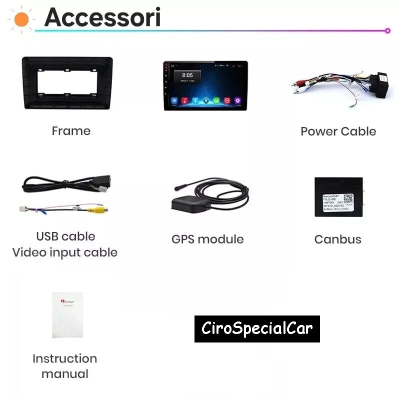 FIAT 500L dal 2012 al 2022 - Autoradio 10 pollici Android 13  4/64GB  CARPLAY NAVI RDS WiFi