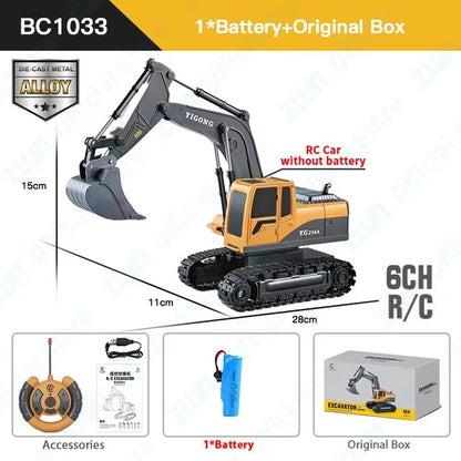 Macchinari professionale Edili giocattoli, telecomando 2.4G escavatore dumper RC modello di plastica simulazione veicolo da costruzione per bambini
