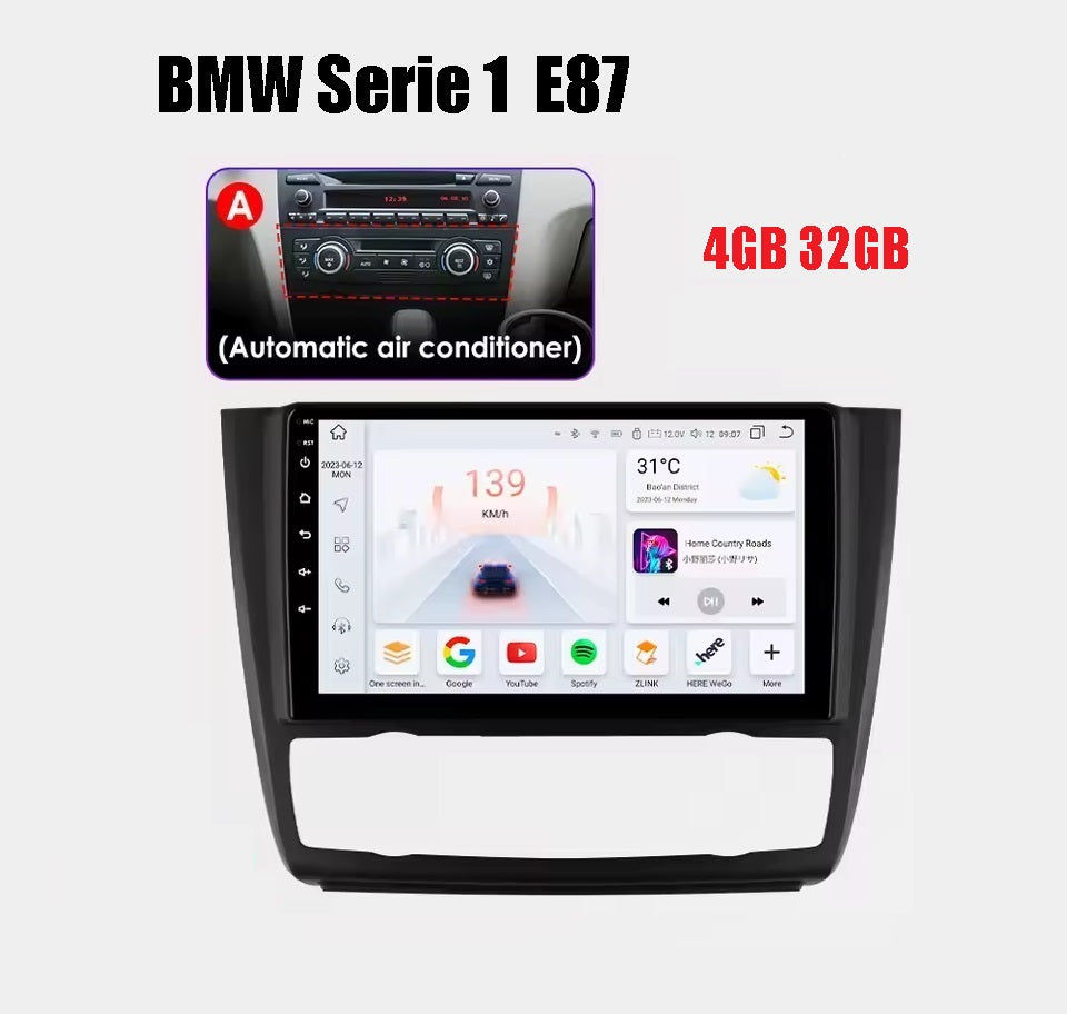 Android 13 autoradio multimediale  per BMW serie 1  E87 2004 - 2011  lettore Video GPS 4G Navi Carplay DSP