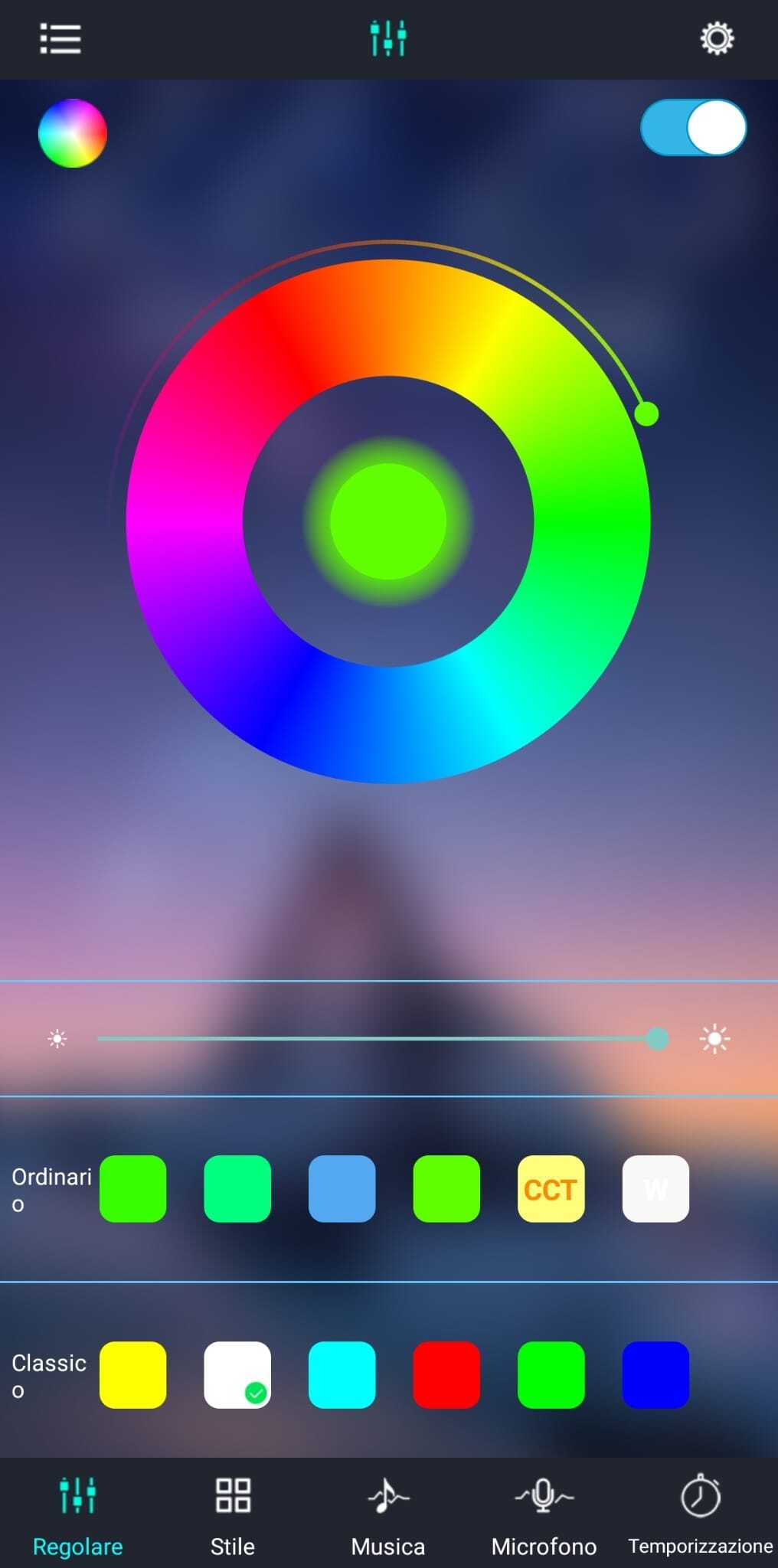 RGB Fibra Auto / Controllo APP / Luci Ambiente