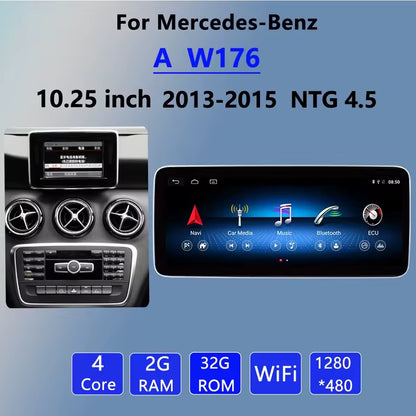 Android 13 per Mercedes-Benz A W176 A200 A180 2013-2018 CarPlay autoradio navigazione GPS lettore multimediale schermo BT 10.25