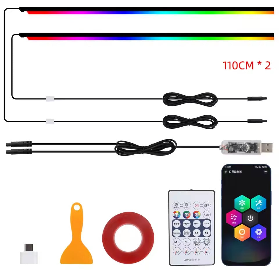 Z# Luci ambientali per auto sinfoniche universali LED interni RGB Streamer Lampada d'atmosfera USB APP Controllo remoto per Tesla Model 3 YSX