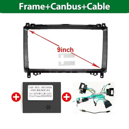 Kit Autoradio 9" Per Mercedes Benz W169 W245 B200 W906 Sprinter W639 Vito Auto Radio Telaio Fascia Pannello Adattatore Decoder Canbus Cavo Kit