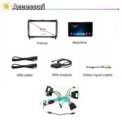 Kit Autoradio 9" Per Mercedes Benz W169 W245 B200 W906 Sprinter W639 Vito Auto Radio Telaio Fascia Pannello Adattatore Decoder Canbus Cavo Kit
